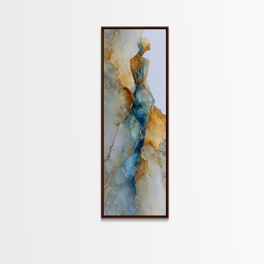 Soft Watercolor Aura Around Seated Figure Canvas Print, Yoga Studio Art, African American Art, Yoga Studio Decor, Balance, YSA-1x3-59