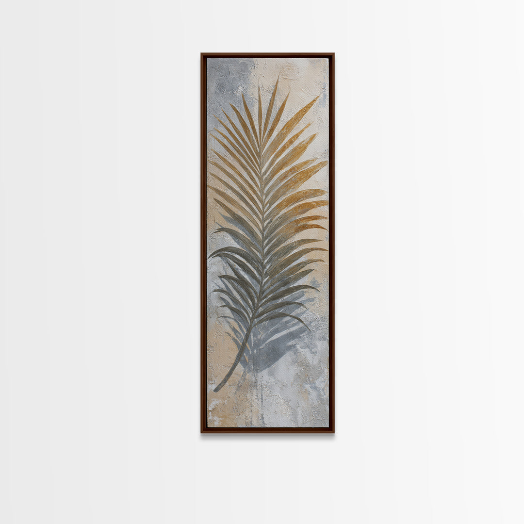 Gentle Palm Leaf Shadow on Plaster Canvas Print, Yoga Studio Art, Printable Wall Art, Yoga Studio Decor, Fine Art, Balance, YSA-1x3-60