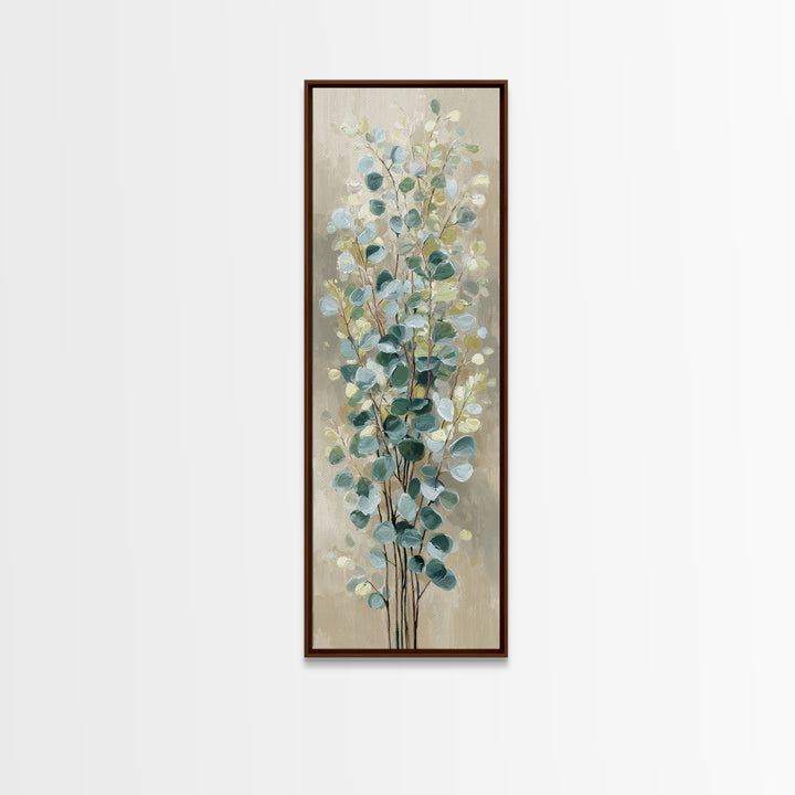 Sage Green Botanical Branch Study Canvas Print, Yoga Studio Art, Luxury Decor, Yoga Studio Decor, Balance, Living Room Decor, YSA-1x3-77