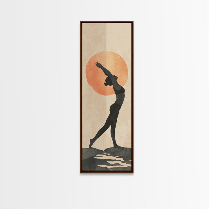 Sun Salutation Silhouette Sequence Without Text Canvas Print, Yoga Studio Art, Nature Prints, Yoga Studio Decor, Balance, YSA-1x3-92