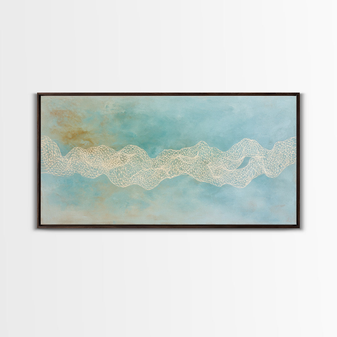 Abstract Breath Waves Framed Canvas Print, Yoga Studio Art, Minimalist Wall Art, Yoga Studio Decor, Fine Art, Balance, YSA-2x1-3