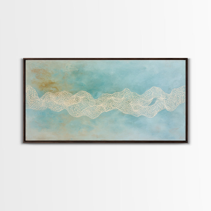 Abstract Breath Waves Framed Canvas Print, Yoga Studio Art, Minimalist Wall Art, Yoga Studio Decor, Fine Art, Balance, YSA-2x1-3
