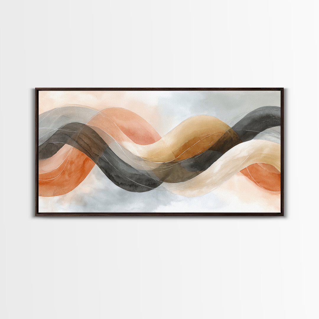 Incense Smoke Forming Abstract Curves Canvas Print, Yoga Studio Art, Contemporary Art, Yoga Studio Decor, Abstract Art, Balance, YSA-2x1-41