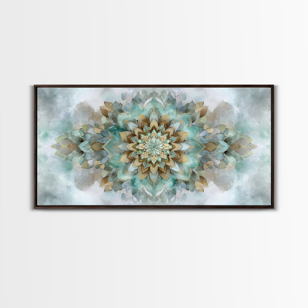 Mandala in Soft Earth Tones Canvas Print, Yoga Studio Art, Wall Art Print, Yoga Studio Decor, Oil Painting, Balance, Yoga Gift, YSA-2x1-77
