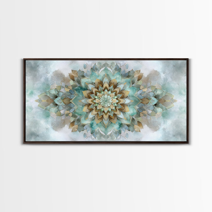 Mandala in Soft Earth Tones Canvas Print, Yoga Studio Art, Wall Art Print, Yoga Studio Decor, Oil Painting, Balance, Yoga Gift, YSA-2x1-77