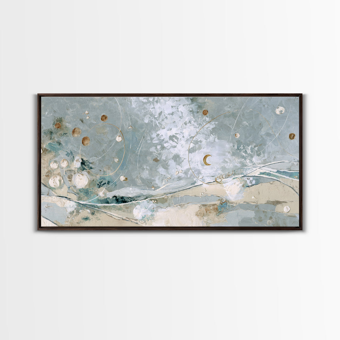 Crescent Moon and Stars Framed Canvas Print, Yoga Studio Art, Home Decor, Yoga Studio Decor, Fine Art, Balance, Custom Wall Art, YSA-2x1-86