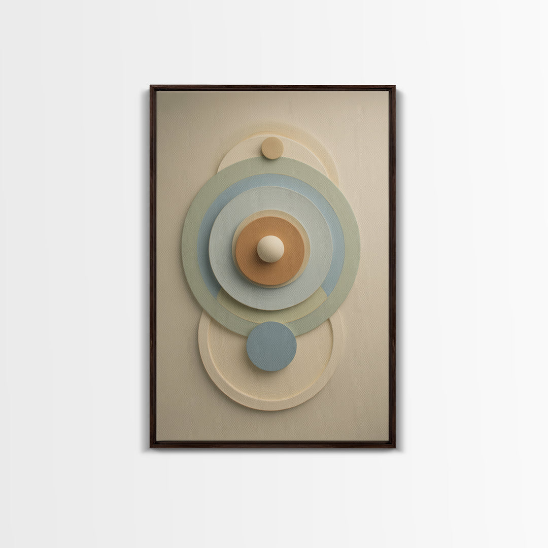 Chakra Color Circles Framed Canvas Print, Yoga Studio Art, Textured Painting, Yoga Studio Decor, Balance, Living Room Wall Art, YSA-2x3-22