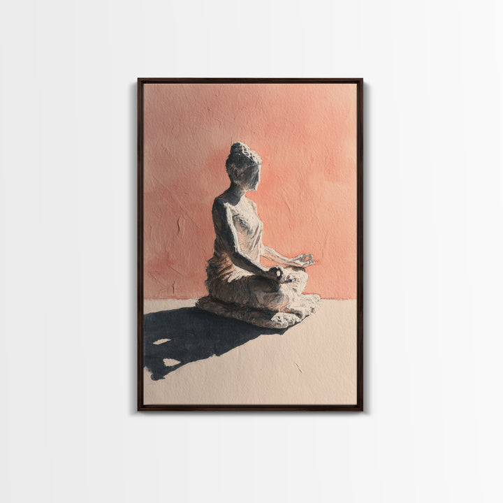 Seated Meditation Figure Framed Canvas Print, Yoga Studio Art, Wall Art Print, Yoga Studio Decor, Fine Art, Balance, Yoga Gift, YSA-2x3-33