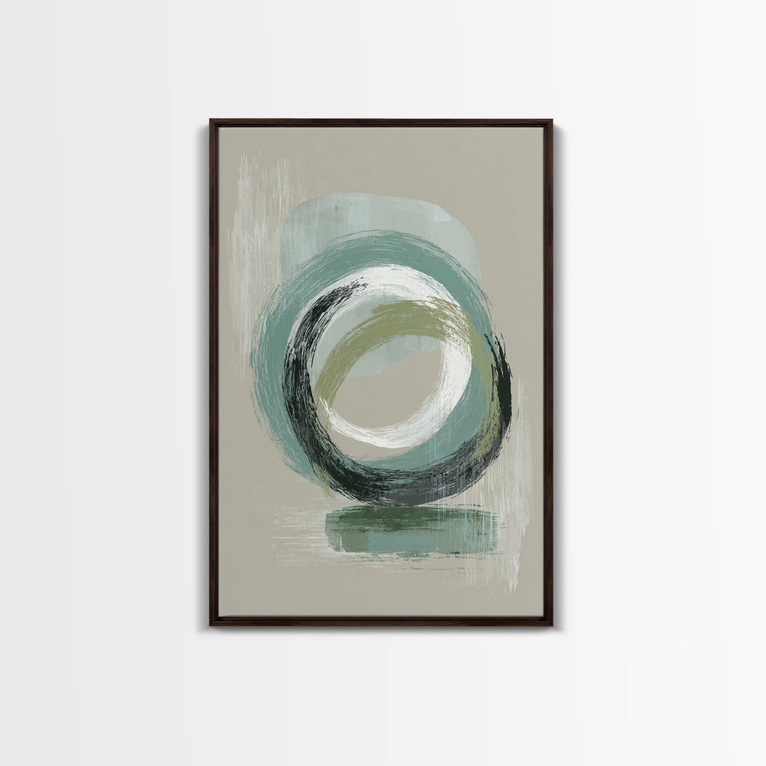 Minimal Zen Circle Brushstroke Canvas Print, Yoga Studio Art, Metal Wall Decor, Yoga Studio Decor, Fine Art, Balance, YSA-2x3-99