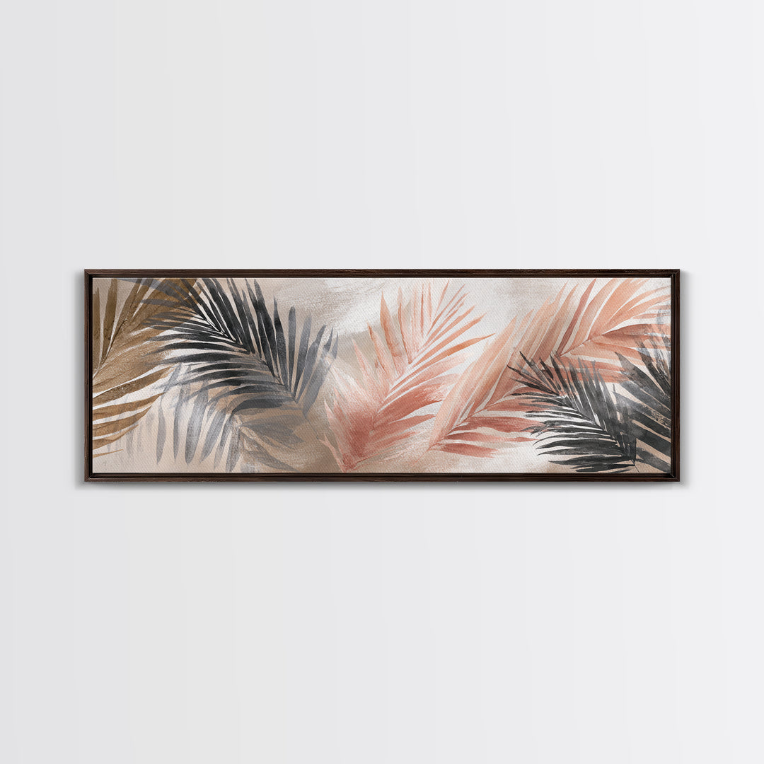 Gentle Palm Leaf Shadow on Plaster Canvas Print, Yoga Studio Art, Black Artists, Yoga Studio Decor, Fine Art, Balance, YSA-3x1-16