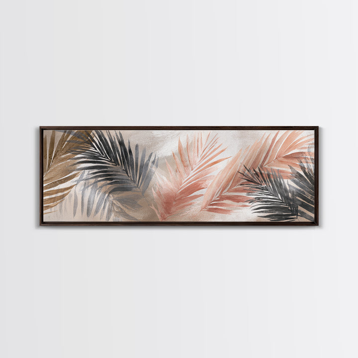 Gentle Palm Leaf Shadow on Plaster Canvas Print, Yoga Studio Art, Black Artists, Yoga Studio Decor, Fine Art, Balance, YSA-3x1-16
