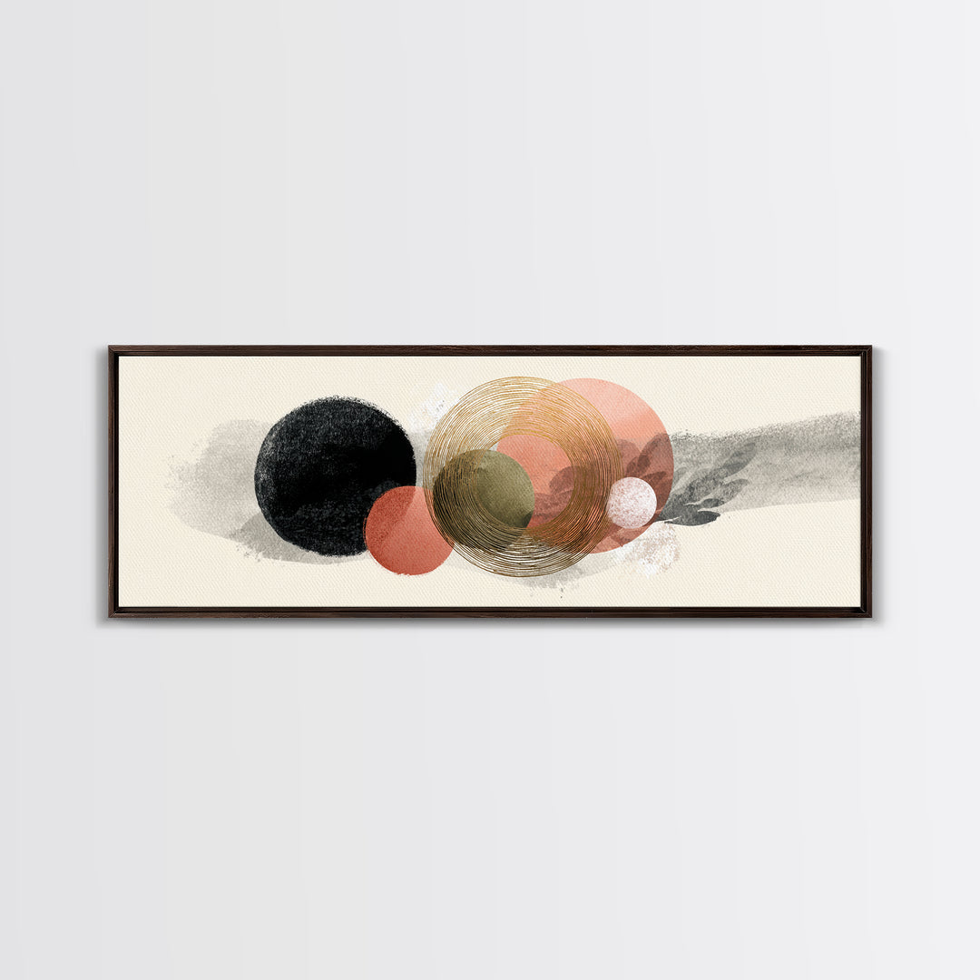 Minimal Zen Circle Brushstroke Canvas Print, Yoga Studio Art, Luxury Decor, Yoga Studio Decor, Balance, Living Room Decor, YSA-3x1-35