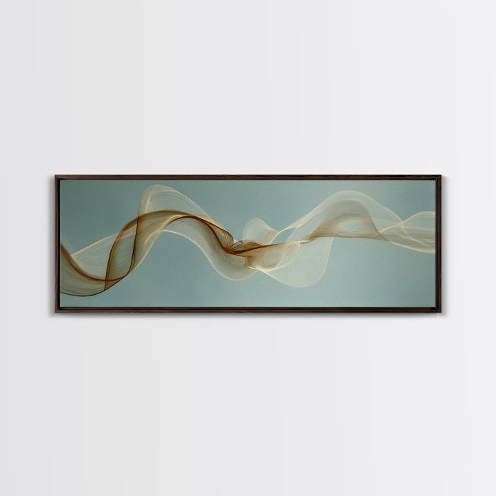 Incense Smoke Forming Abstract Curves Framed Canvas Print, Yoga Studio Art, Nature Prints, Yoga Studio Decor, Abstract Art, YSA-3x1-37
