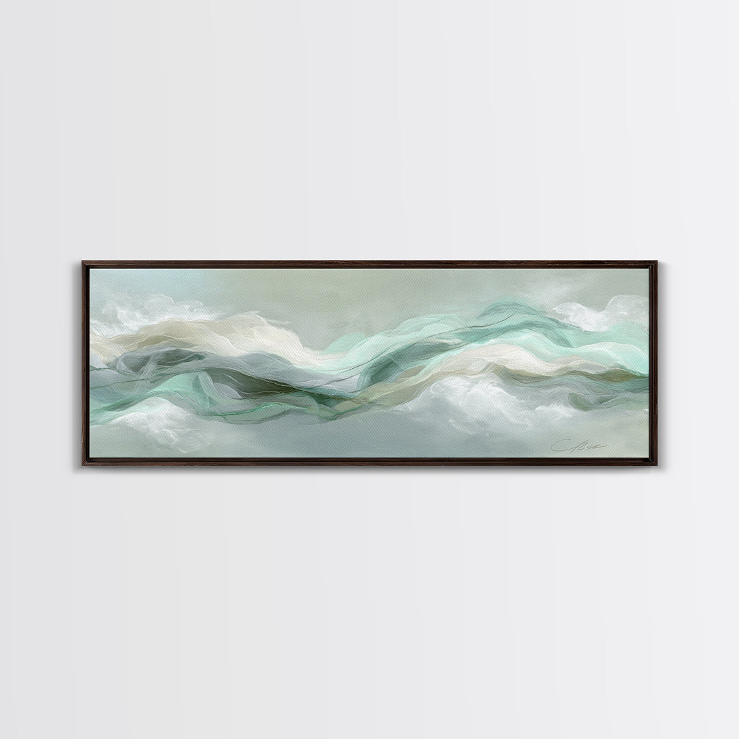 Abstract Breath Waves Canvas Print, Yoga Studio Art, Living Room Wall Art, Yoga Studio Decor, Balance, Black and White Art, YSA-3x1-71