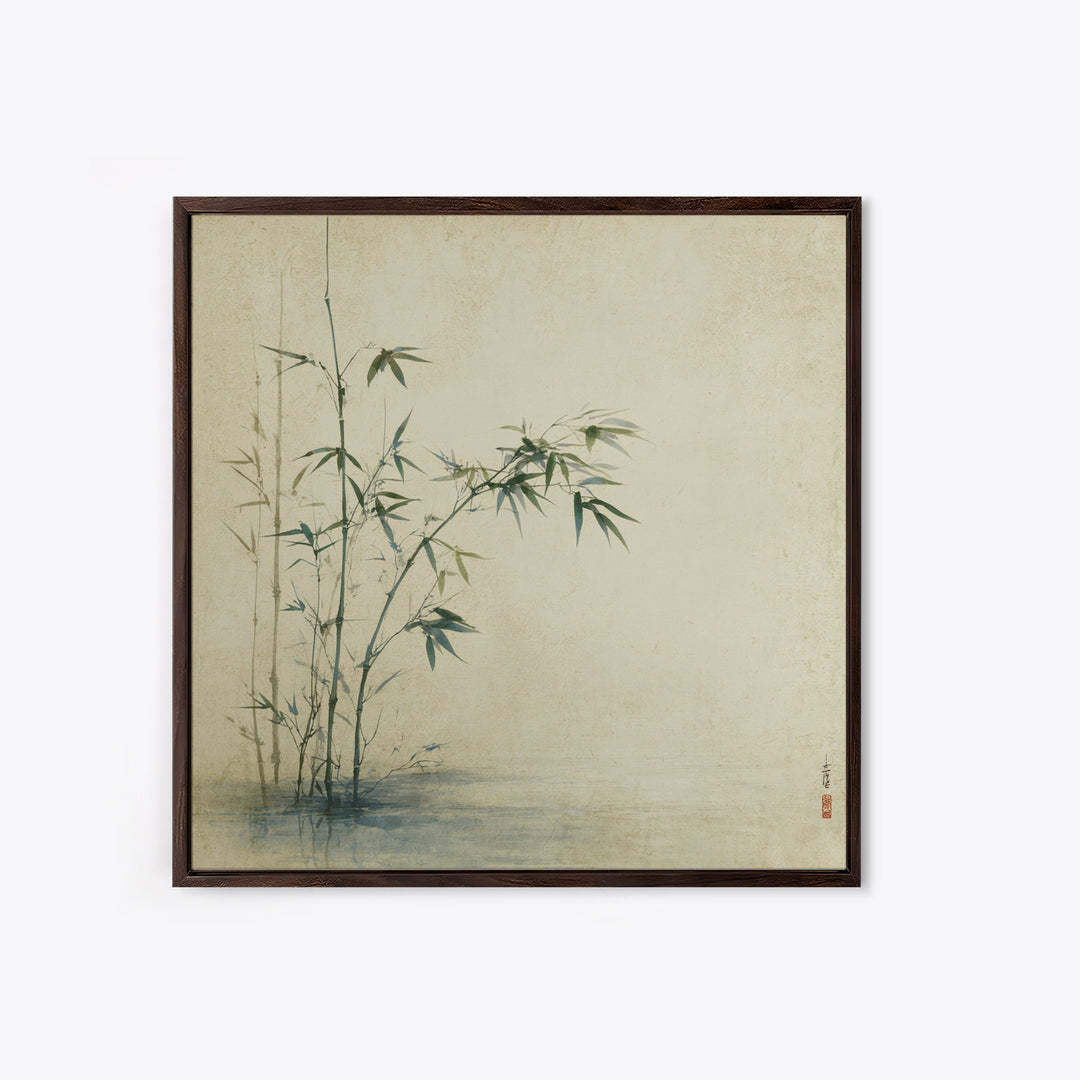Bamboo Stalks in Sparse Ink Wash Canvas Print, Zen Art, Neutral Decor, Living Room Decor, Fine Art, Zen, Wall Decor, Art Print, ZEN-1x1-26