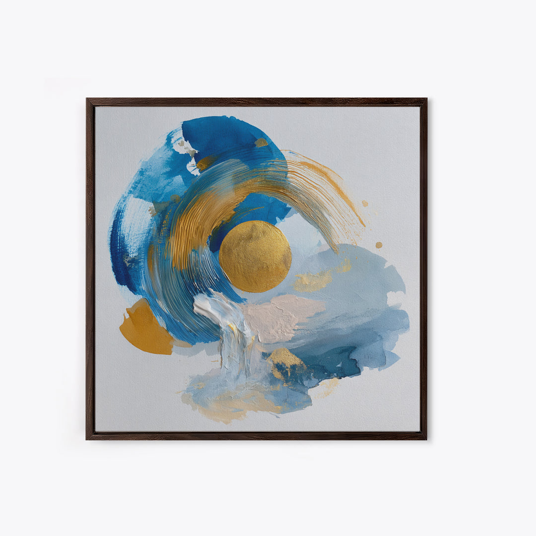 Single Black Ens Circle on Warm Paper Canvas Print, Zen Art, Art, Living Room Decor, Zen, Garden Art, Japanese Wall Art, ZEN-1x1-49