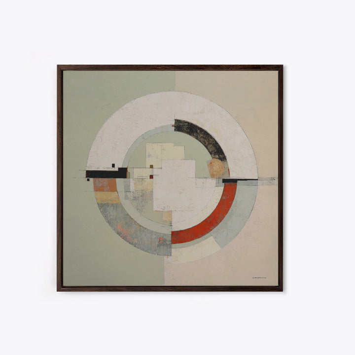 Abstract Balance of Circle Square and Line Framed Canvas Print, Zen Art, Statement Artwork, Living Room Decor, Abstract Art, ZEN-1x1-67