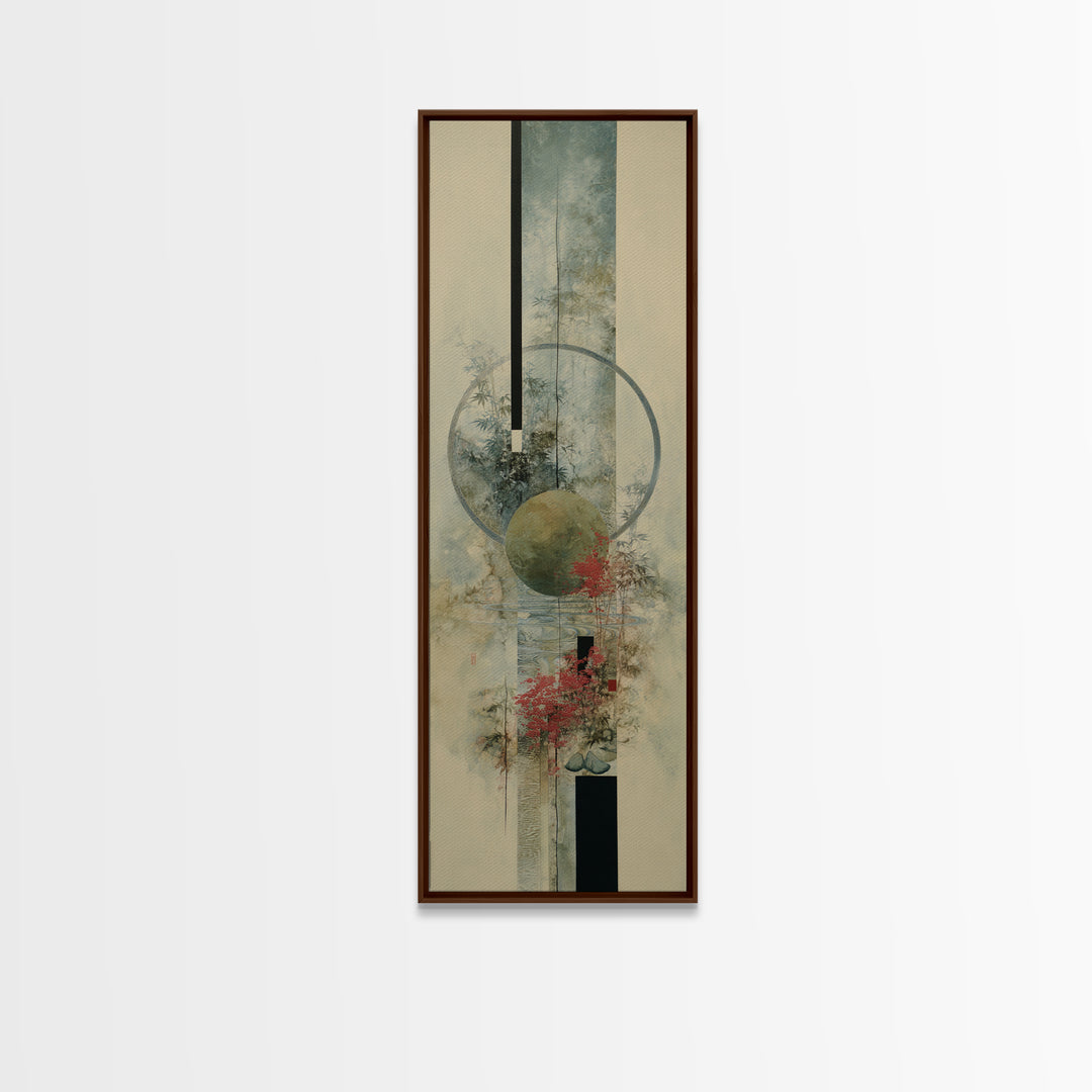 Abstract Balance of Circle Square and Line Framed Canvas Print, Zen Art, Flower Print, Living Room Decor, Abstract Art, Zen, ZEN-1x3-31