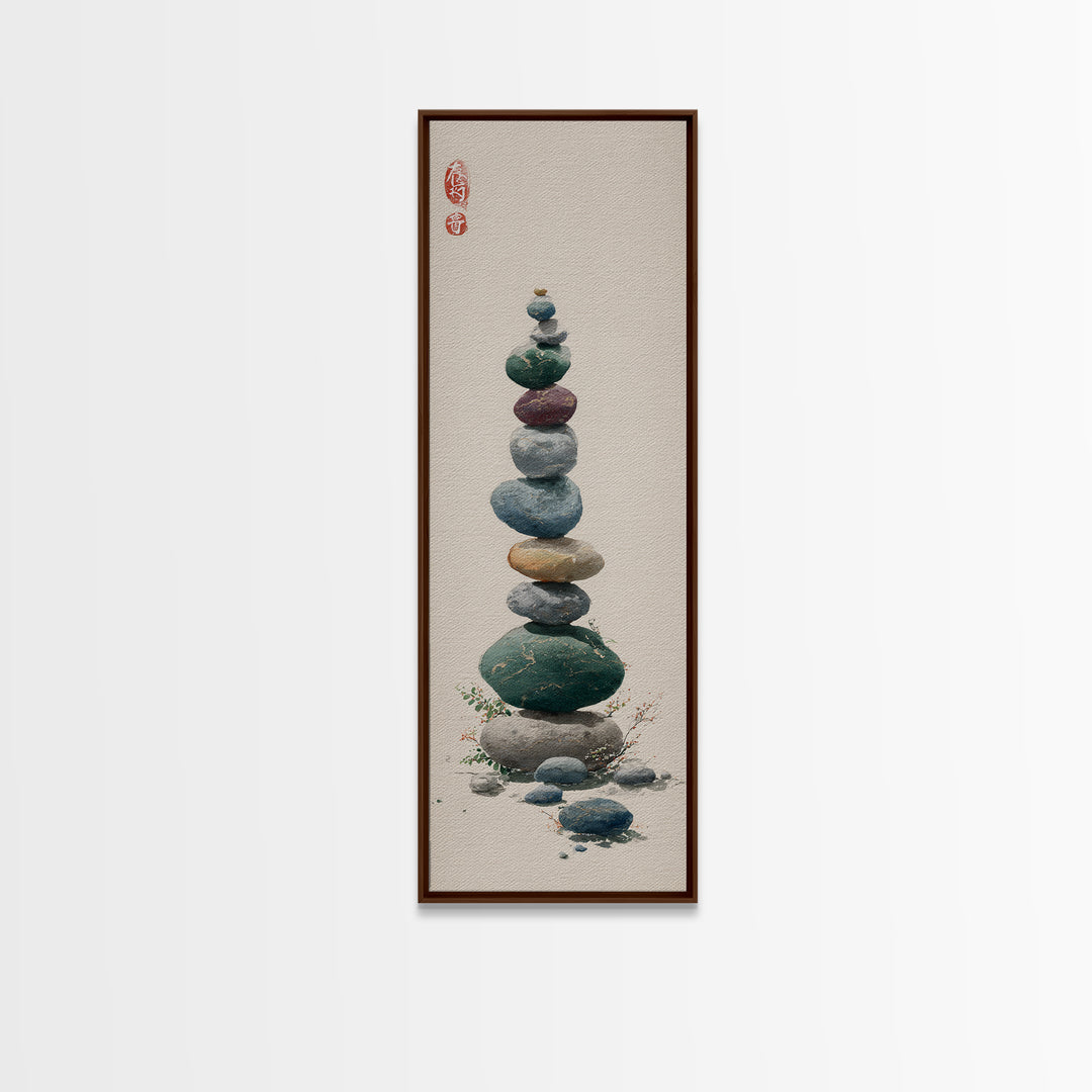 Smooth Pebbles Arranged Framed Canvas Print, Zen Art, Contemporary Art, Living Room Decor, Fine Art, Zen, Wall Art, Home Decor, ZEN-1x3-47