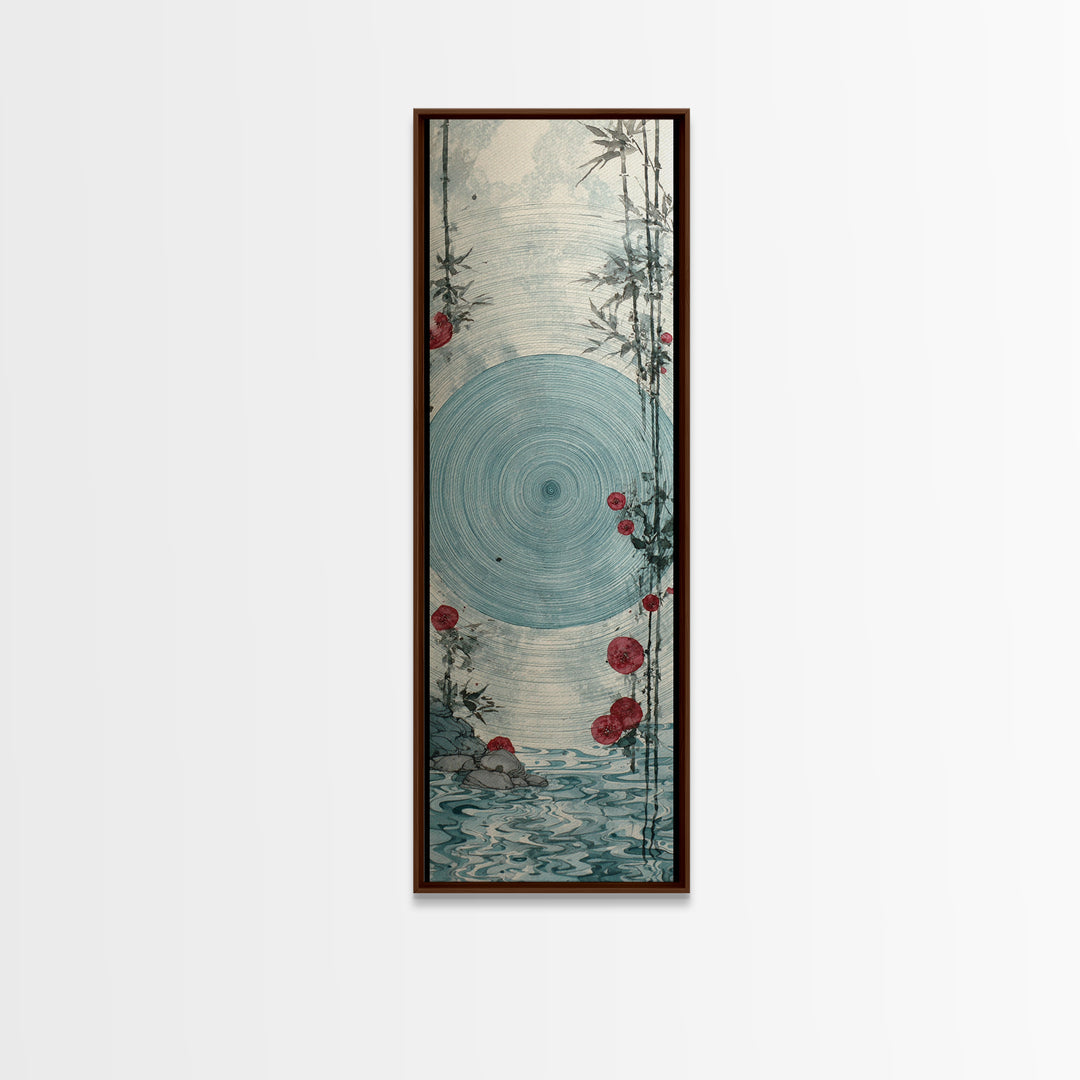 Water Ripple Circle Canvas Print, Zen Art, Home Decor, Living Room Decor, Oil Painting, Zen, Boho Wall Art, Garden Art, ZEN-1x3-97