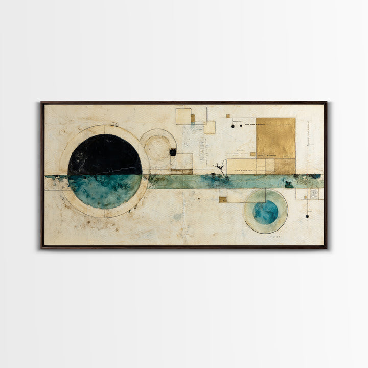 Abstract Balance of Circle Square and Line Canvas Print, Zen Art, Minimalist Wall Art, Living Room Decor, Abstract Art, Zen, ZEN-2x1-63