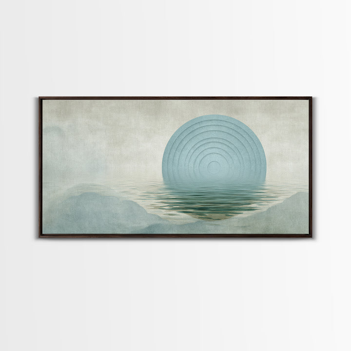 Water Ripple Circle Framed Canvas Print, Zen Art, Digital Print, Living Room Decor, Fine Art, Zen, Extra Large Wall Art, ZEN-2x1-9
