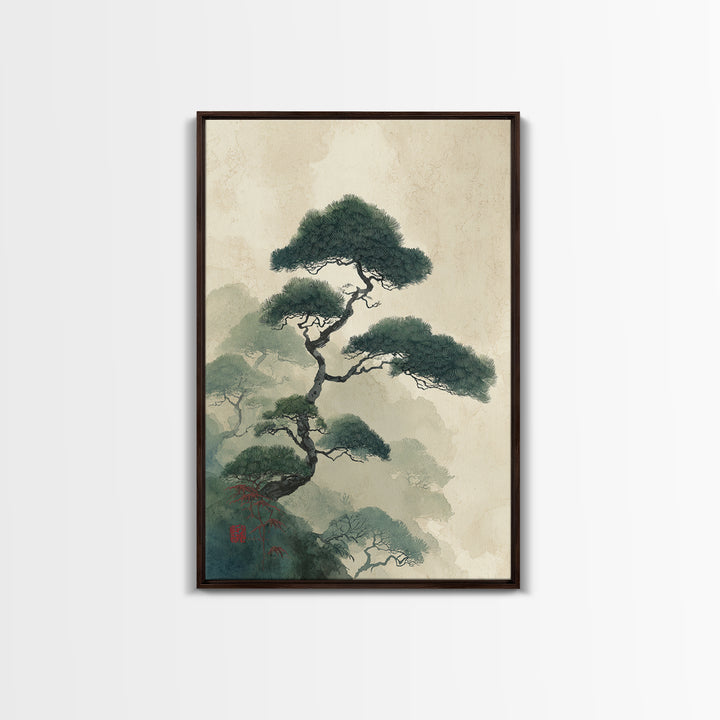 Tea Bowl with Steam Rising Gently Canvas Print, Zen Art, Textured Painting, Living Room Decor, Fine Art, Zen, Abstract Art, ZEN-2x3-16