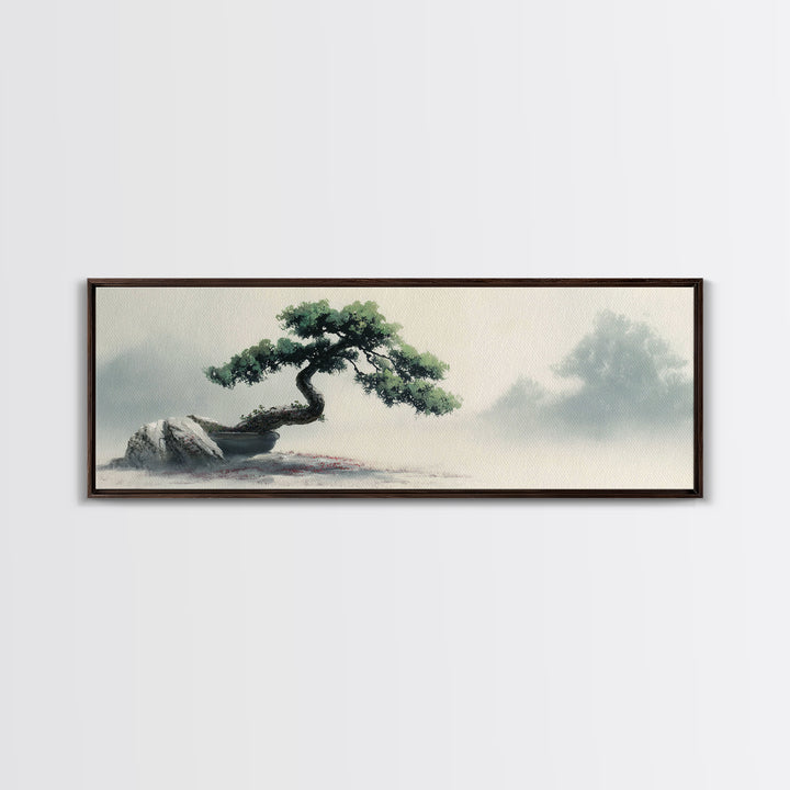 Bonsai Tree in Simple Ceramic Pot Canvas Print, Zen Art, Living Room Decor, Abstract Art, Zen, Abstract Painting, ZEN-3x1-100