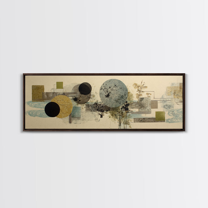 Abstract Balance of Circle Square and Line Canvas Print, Zen Art, Art, Living Room Decor, Zen, Garden Art, Japanese Wall Art, ZEN-3x1-35