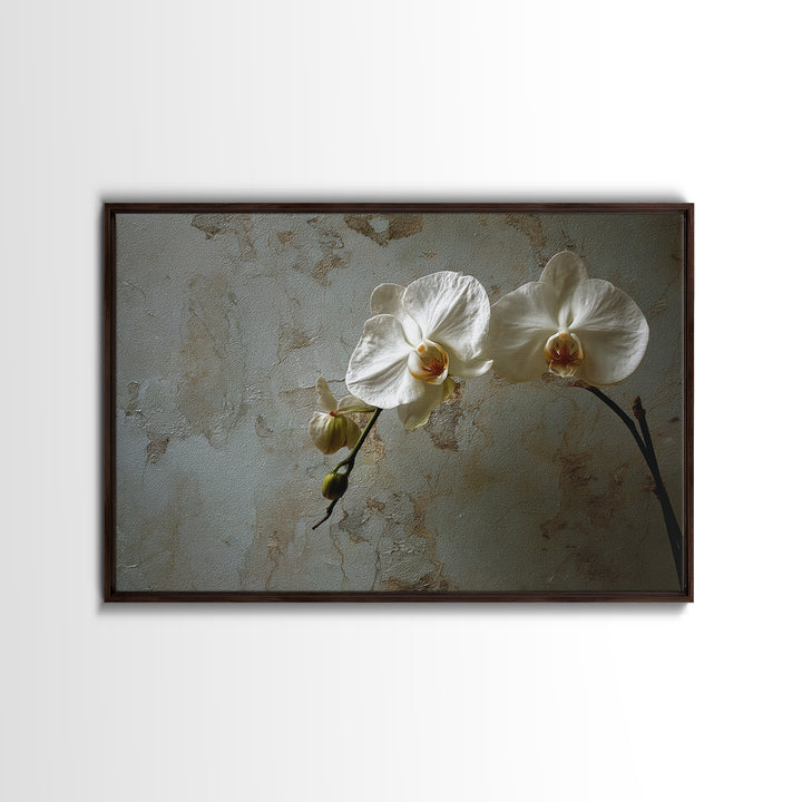 Single Orchid Stem Canvas Print, Zen Art, Original Painting, Living Room Decor, Zen, Abstract Painting, Japandi Wall Art, ZEN-3x2-51