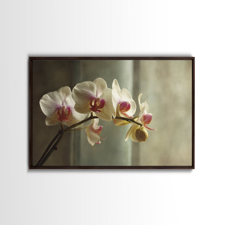 Single Orchid Stem Framed Canvas Print, Zen Art, Extra Large Wall Art, Living Room Decor, Zen, Boho Decor, Luxury Decor, ZEN-3x2-99