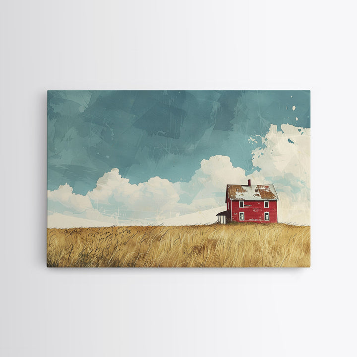 Scenic Landscape Painting Print Of An Abandoned Farm, Original Painting, Art Print, Wood Frame Wall Art, Rustic Decor, Farmhouse Art