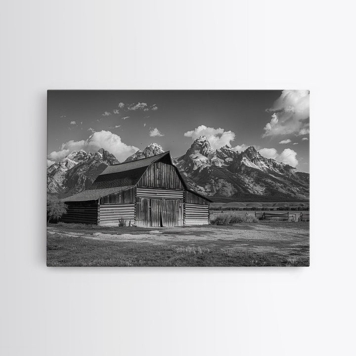 Old Barn Wall Art, Framed Canvas Print or Metal Art, Rustic Homestead Framed Canvas Art, Vintage Old Barn Black and White Wall Art