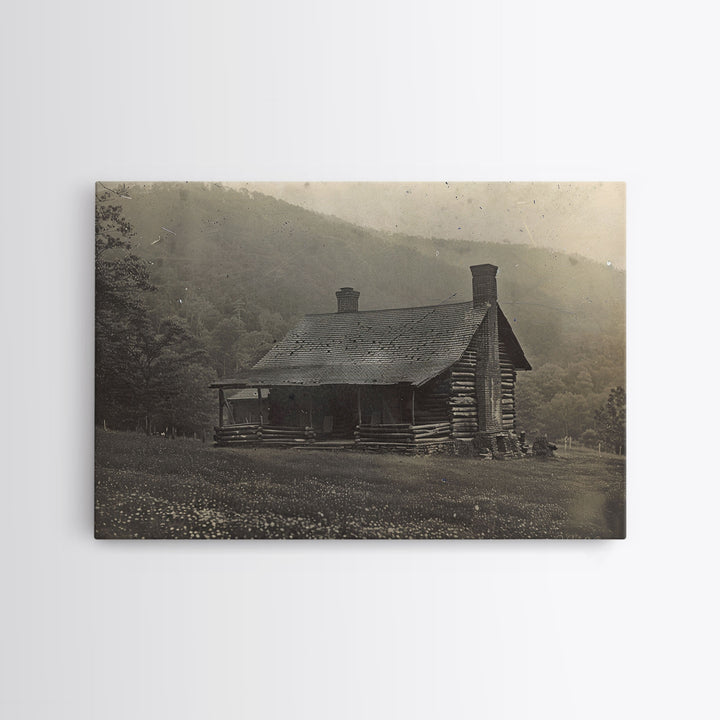 Cabin Wall Art Framed Canvas Print Or Metal Art Print, Pine Forest, Tin Type Photography Style Wall Art, Rustic Farmhouse / Western Decor
