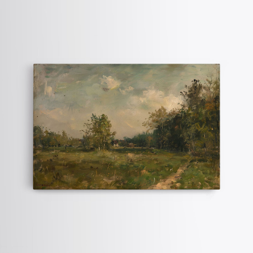 Slightly Scorched Vintage Landscape Painting Print | Framed Wall Art Or Metal Print | Home Decor | 40x60 Art | Huge Art | Living Room Decor