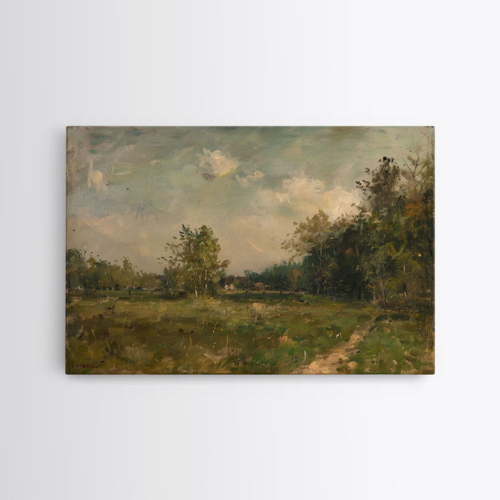 Slightly Scorched Vintage Landscape Painting Print | Framed Wall Art Or Metal Print | Home Decor | 40x60 Art | Huge Art | Living Room Decor