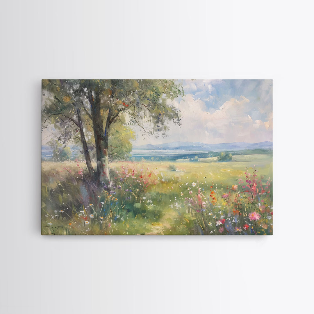 NuevArt Vintage Wildflowers Painting Framed Canvas Print | Moody Decor | Cottagecore Wall Art | Cottage Core | Farmhouse Decor