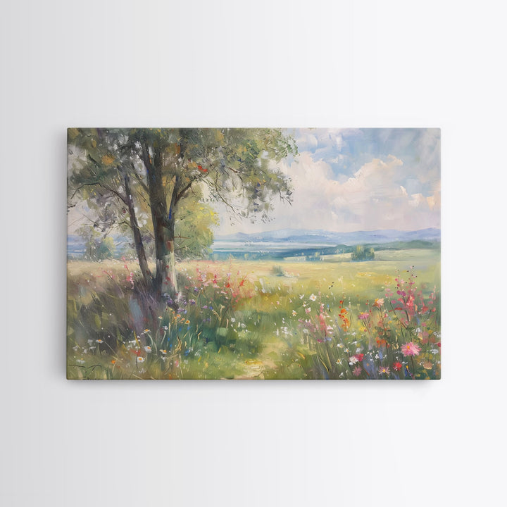 NuevArt Vintage Wildflowers Painting Framed Canvas Print | Moody Decor | Cottagecore Wall Art | Cottage Core | Farmhouse Decor