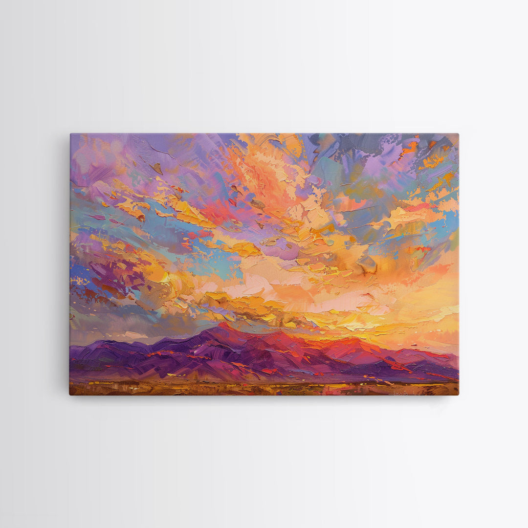 Arizona Desert Framed Art, Canvas Print, Canvas Art, Vintage Desert Decor, Pop Art, Mid Century Modern Style Home Decor, Wall Art