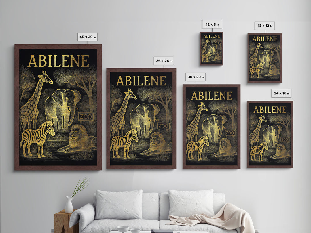 Abilene Texas travel, Metallic Gold Art, Modern House Art, Metal Art, Wood Framed Art, Wanderlust Gift, Travel Art Prints