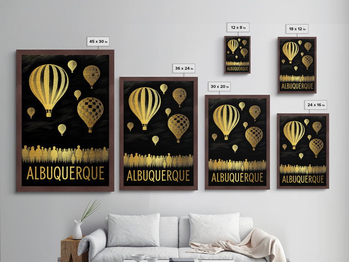 Albuquerque New Mexico art, Metallic Gold Print, Housewarming Gift, Metal Art, Wood Framed Art, Newlywed Travel Gift, Honeymoon Gift