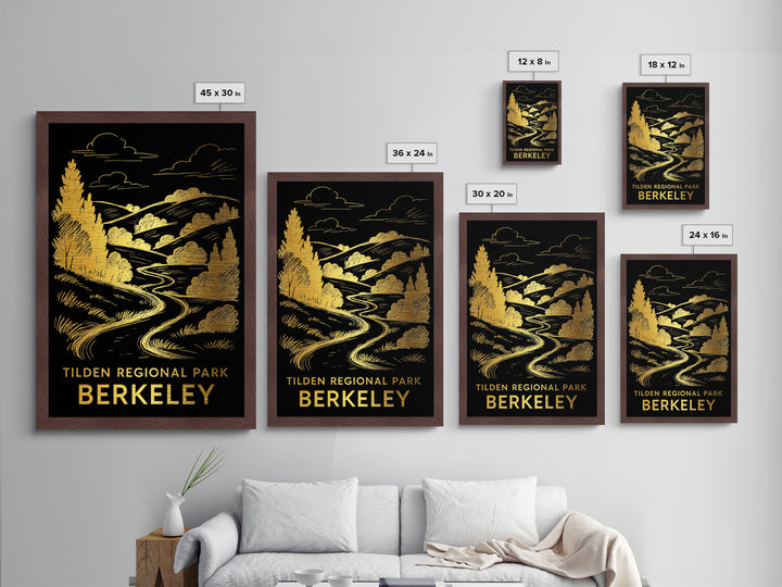 Berkeley California art, Metallic Gold Art, Best Friend Gifts, Metal Art, Wood Framed Art, Birthday Travel Gift, Destination Gift