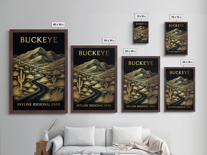 Buckeye Arizona travel, Metallic Gold Print, College Dorm Décor, Metal Art, Wood Framed Art, Graduation Travel Gift, Traveler Gift