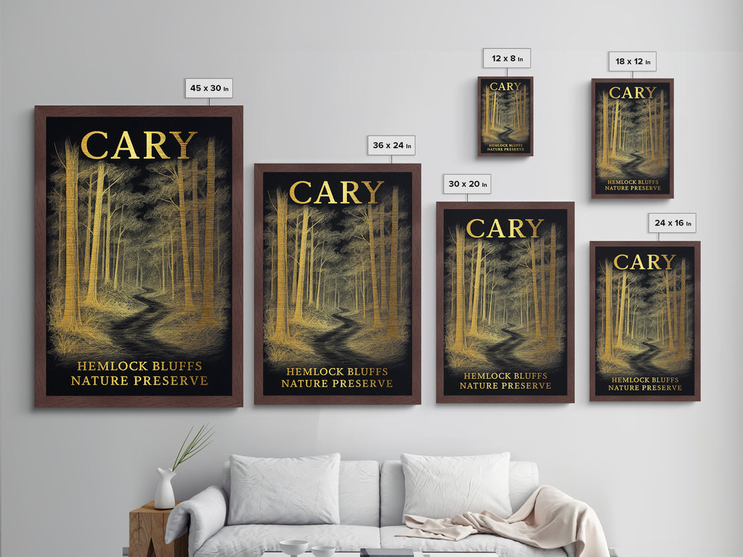 Cary North Carolina travel, Metallic Gold Print, Modern House Art, Metal Art, Wood Framed Art, Wanderlust Gift, Travel Art Prints