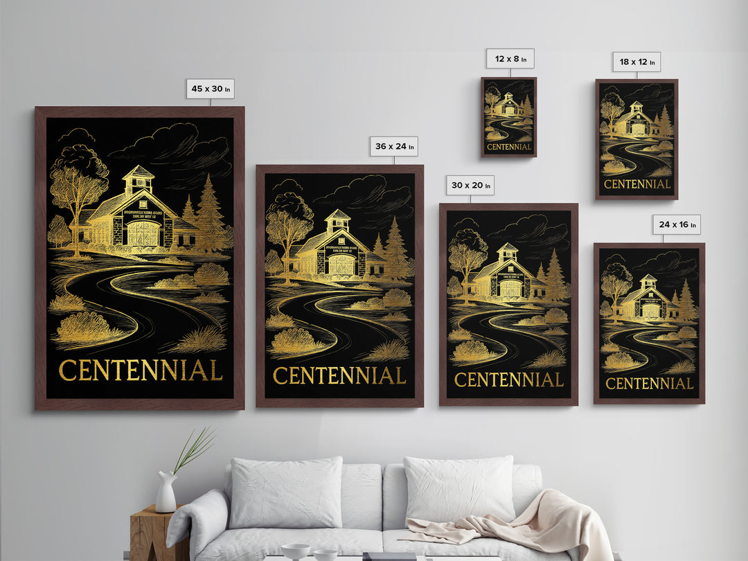 Centennial Colorado art, Metallic Gold Art, Best Friend Gifts, Metal Art, Wood Framed Art, Birthday Travel Gift, Destination Gift