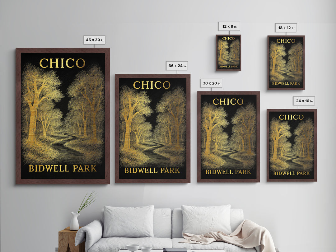 Chico California travel, Metallic Gold Print, Modern House Art, Metal Art, Wood Framed Art, Wanderlust Gift, Travel Art Prints