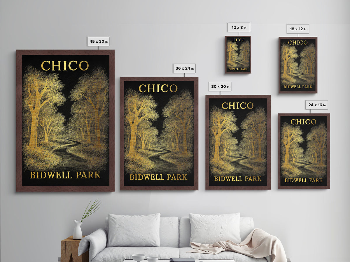 Chico California travel, Metallic Gold Print, Modern House Art, Metal Art, Wood Framed Art, Wanderlust Gift, Travel Art Prints