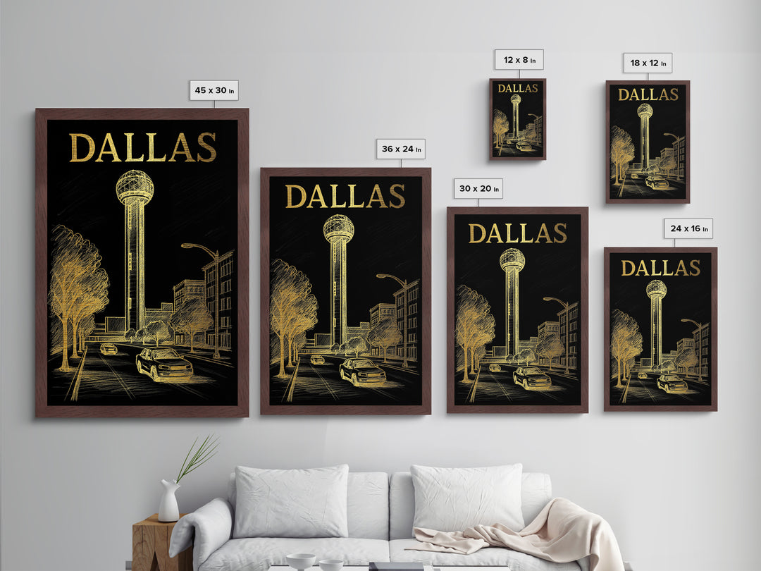 Dallas Texas travel, Metallic Gold Print, Modern House Art, Metal Art, Wood Framed Art, Traveler Gift, Destination Gift