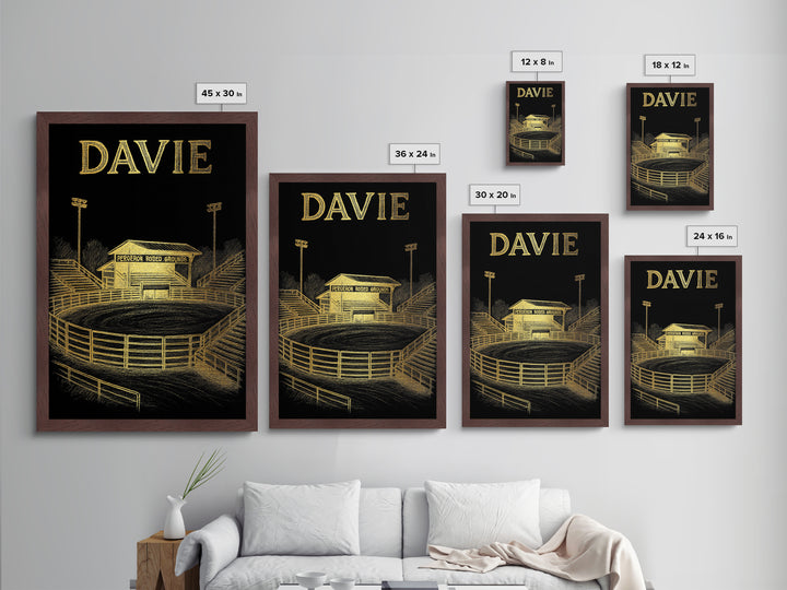 Davie Florida travel, Metallic Gold Print, Modern House Art, Metal Art, Wood Framed Art, Traveler Gift, Destination Gift