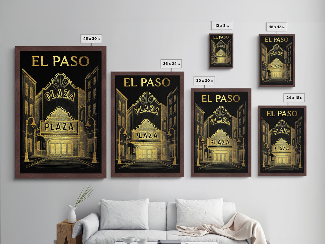 El Paso Texas travel, Metallic Gold Print, Modern House Art, Metal Art, Wood Framed Art, Wanderlust Gift, Travel Art Prints